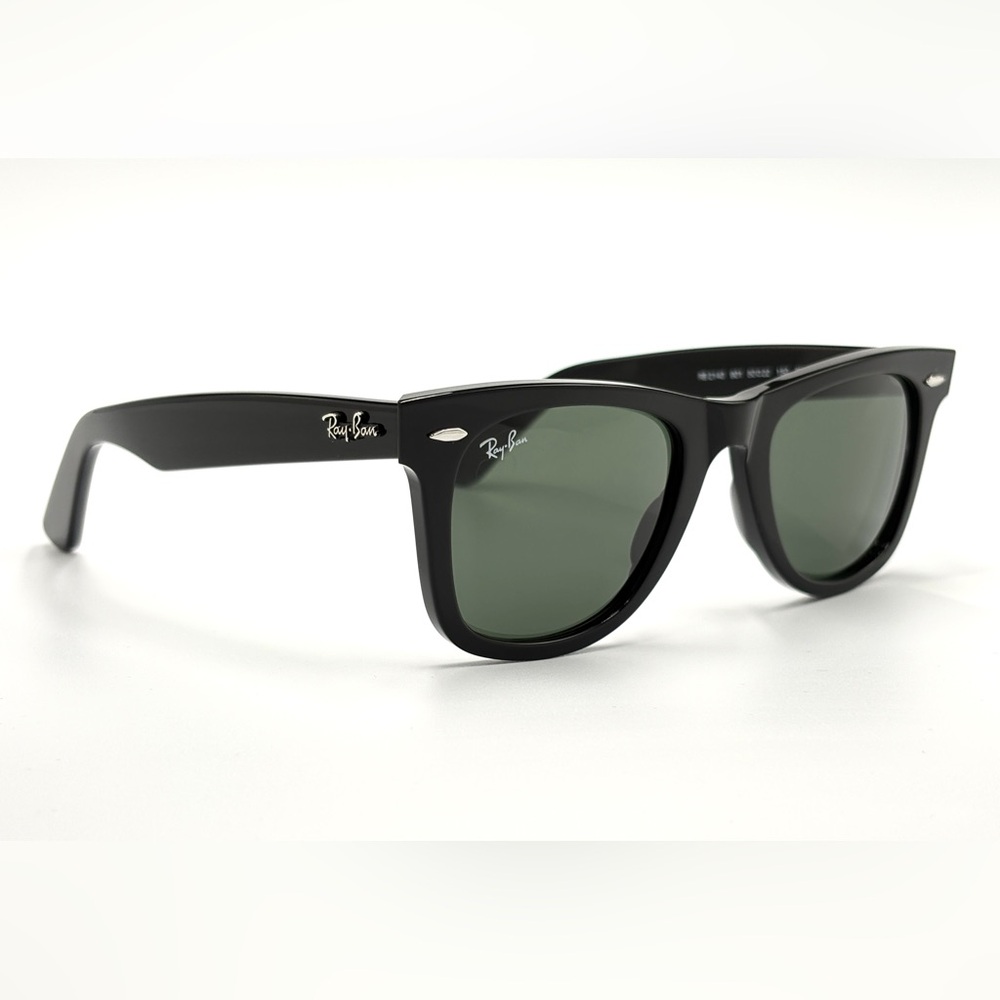Rb2140 Ray-Ban Classic Sunglasses 54 mm 54-150 901 Black w Green G-15 Lens w/Box - Picture 7 of 12